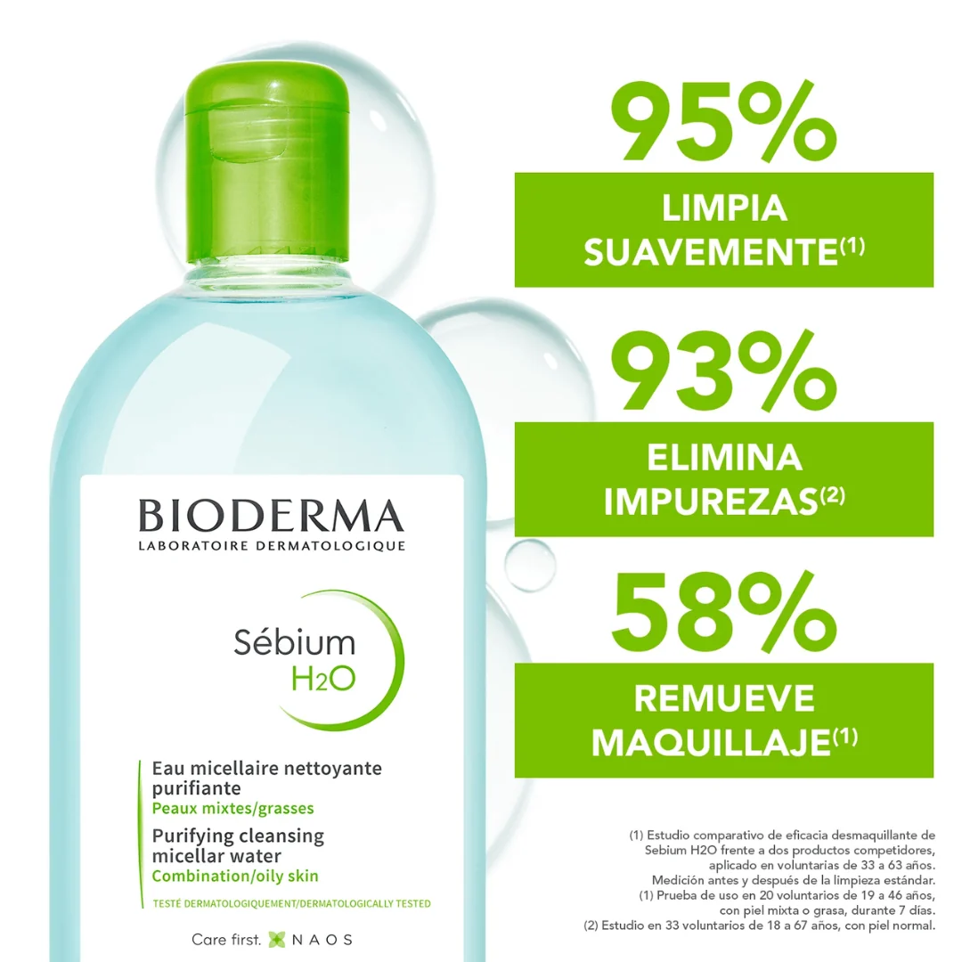 Sébium H2O Agua Micelar Bioderma, 500 ML