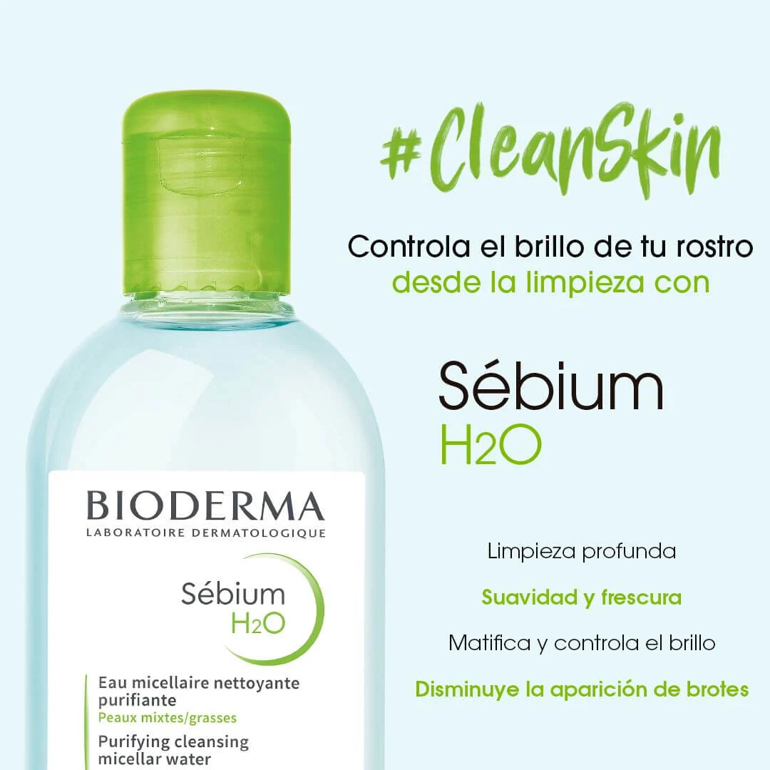 Sébium H2O Agua Micelar Bioderma, 500 ML